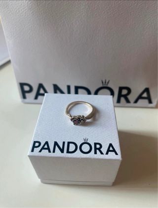 Anillo Pandora Rosa Roja Plata