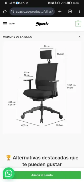 Silla de oficina ergonómica Actiu Stay