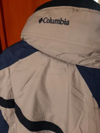 Chaqueta Columbia Hombre Talla M Beige/Azul