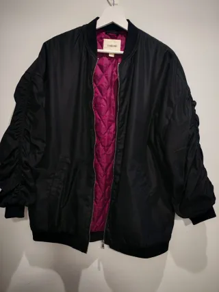 Chaqueta Bomber Negra Mujer