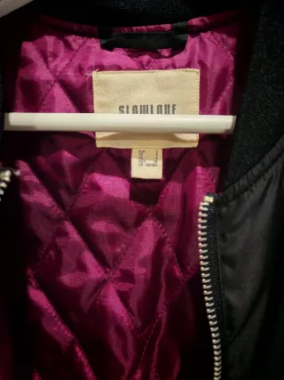 Chaqueta Bomber Negra Mujer