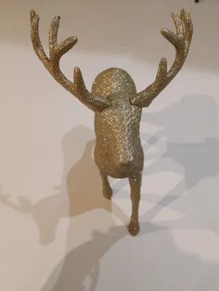 Figura Reno Navideño Dorado Brillante