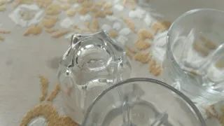 Juego de 5 vasos vintage de cristal tallado