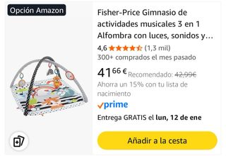 FISHER PRICE GIMNASIO BEBÉ + SONAJEROS MANO Y PIE
