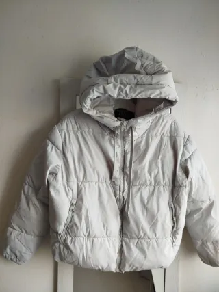 Abrigo acolchado mujer beige