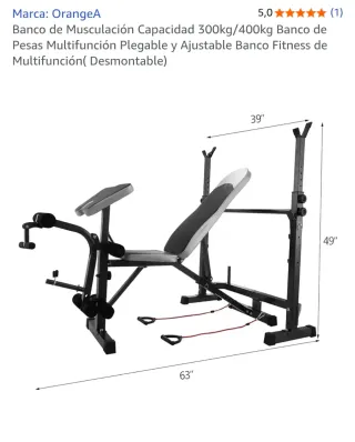 Banco de pesas multifunción, desmontable