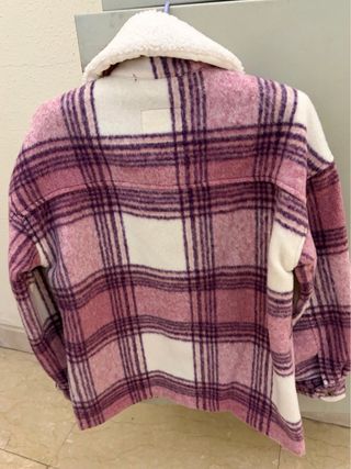 Cazadora cuadros Green Coast rosa y blanca