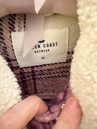 Cazadora cuadros Green Coast rosa y blanca