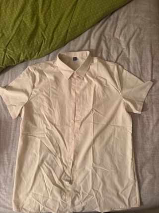 Camicia uomo manica corta beige