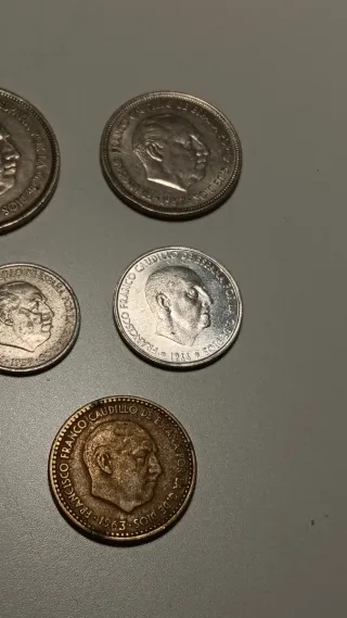 Lote 5 monedas Francisco Franco 1957-1963