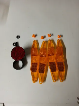 Reflectores Rueda Bicicleta Naranja y Rojo