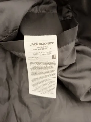 Chaqueta parka negra hombre