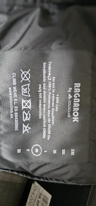 Abrigo plumas SoloClimb 800cuin 400g Gris