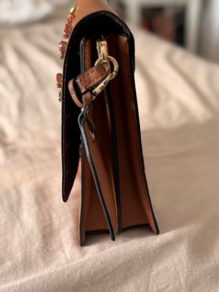 Bolso Aldo Marrón con Diseño de Cebra y Flores