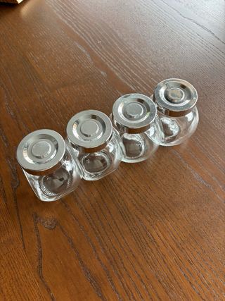 Conjunto 4 Frascos Especias IKEA Vidro Metal