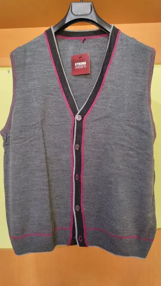 Chaleco hombre XXL gris y rosa