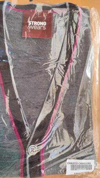 Chaleco hombre XXL gris y rosa