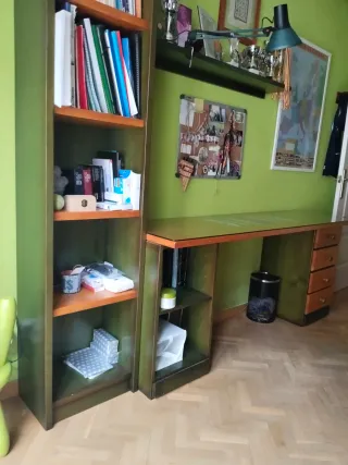 Conjunto Mesa Escritorio + Estantería