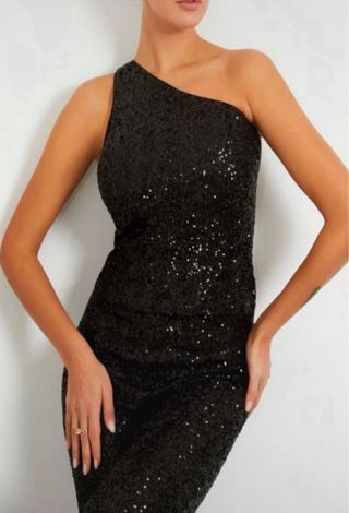 Top Guess Negro Lentejuelas