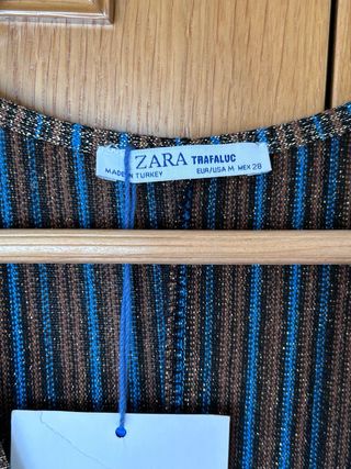Vestido ZARA metalizado midi Talla M