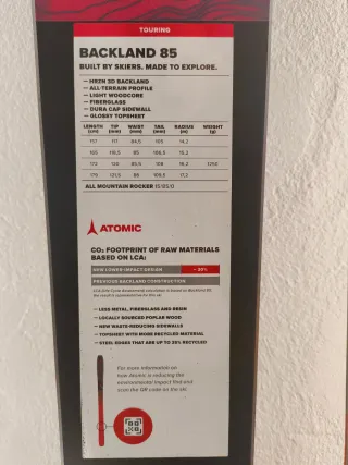 Esquís de travesía Atomic Backland 85 165cm