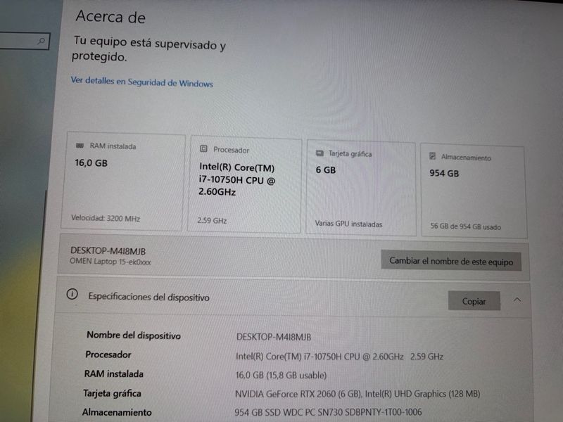 PORTÁTIL GAMING HP OMEN i7 16GB 1TB SSD 144Hz afbeelding 3