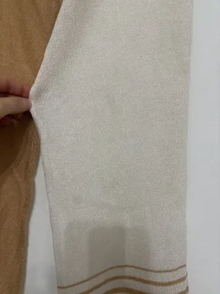 Stola oro e bianca con frange