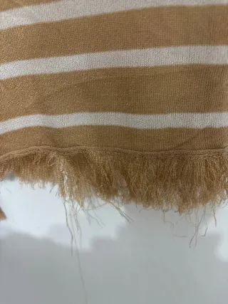 Stola oro e bianca con frange