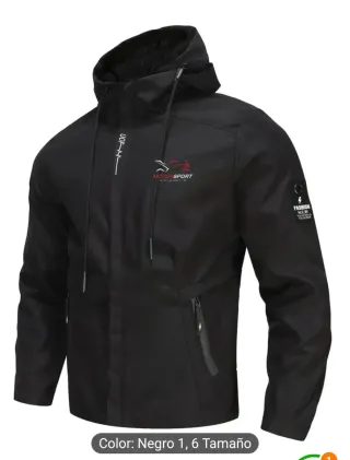 Chaqueta Cortavientos Motorsport Negra Talla L