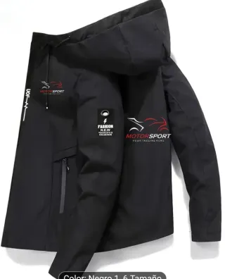 Chaqueta Cortavientos Motorsport Negra Talla L