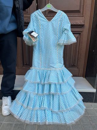 Traje de Flamenca Niña 7-8 Años con etiqueta