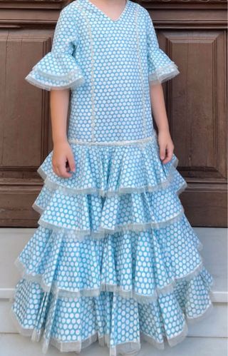 Traje de Flamenca Niña 7-8 Años con etiqueta