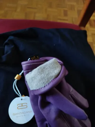 Guantes piel morados ciruela. Tallas 7 y 8