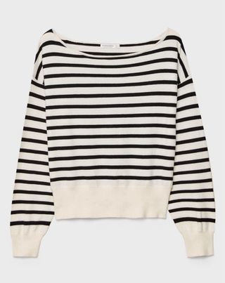 Jersey Stradivarius Rayas Blanco y Negro Talla XS