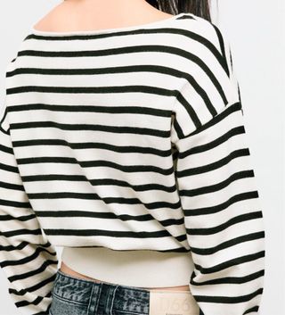 Jersey Stradivarius Rayas Blanco y Negro Talla XS