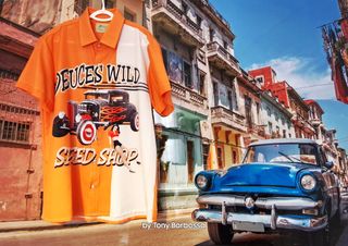 Camisas estilo hawaiano vintage, de autos clásicos