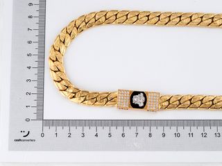 cadena oro 18k con piedra 35cm