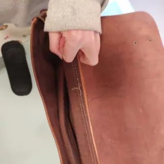 Bolso cartera piel marrón artesano