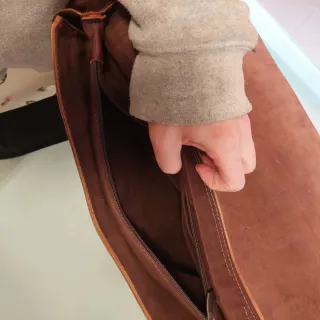 Bolso cartera piel marrón artesano