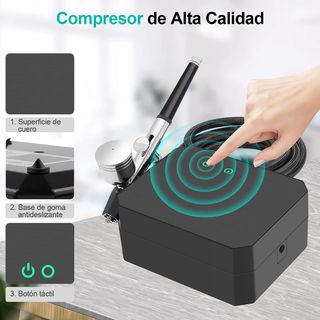 SET Aerografo con Compresor 40PSI Dual