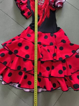 Vestido Flamenca sevillana Niña 3-4 Años