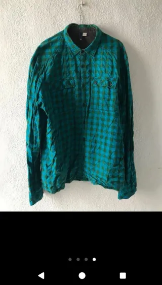 Camisa cuadros verde y azul Talla XL