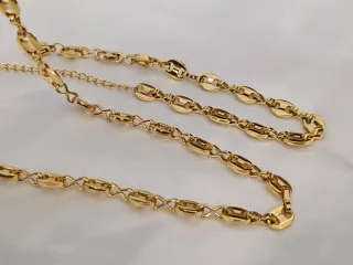Conjunto Collar y Pulsera Acero Bañado Oro