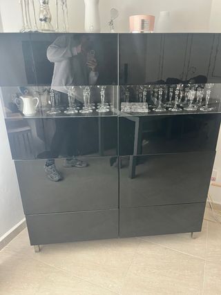 Mueble salón negro brillo Ikea