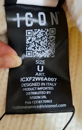 Cappello ICON bianco con etichetta taglia  unica