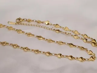 Conjunto collar y pulsera acero bañado oro