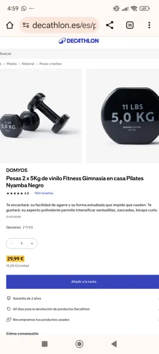 Mancuernas 5kg (11 LBS) - Par