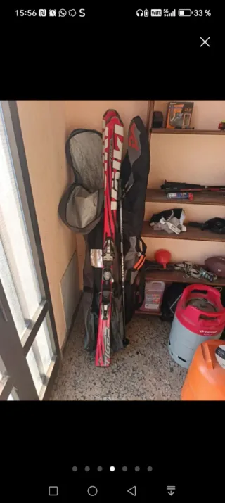 Esquís, palos y funda