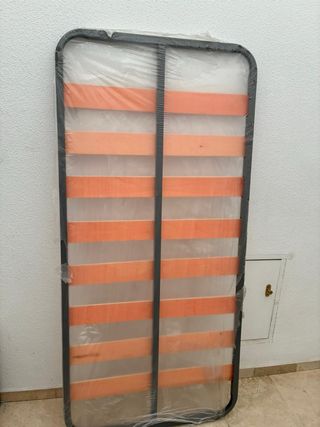 Somier de 90, metálico con lamas de madera