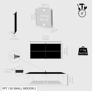 Mesa de ping pong plegable